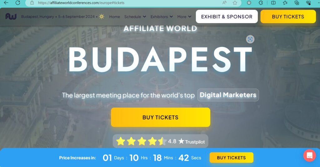 how to register for Budapest 2024
affiliate world conferences 
affiliate world budapest